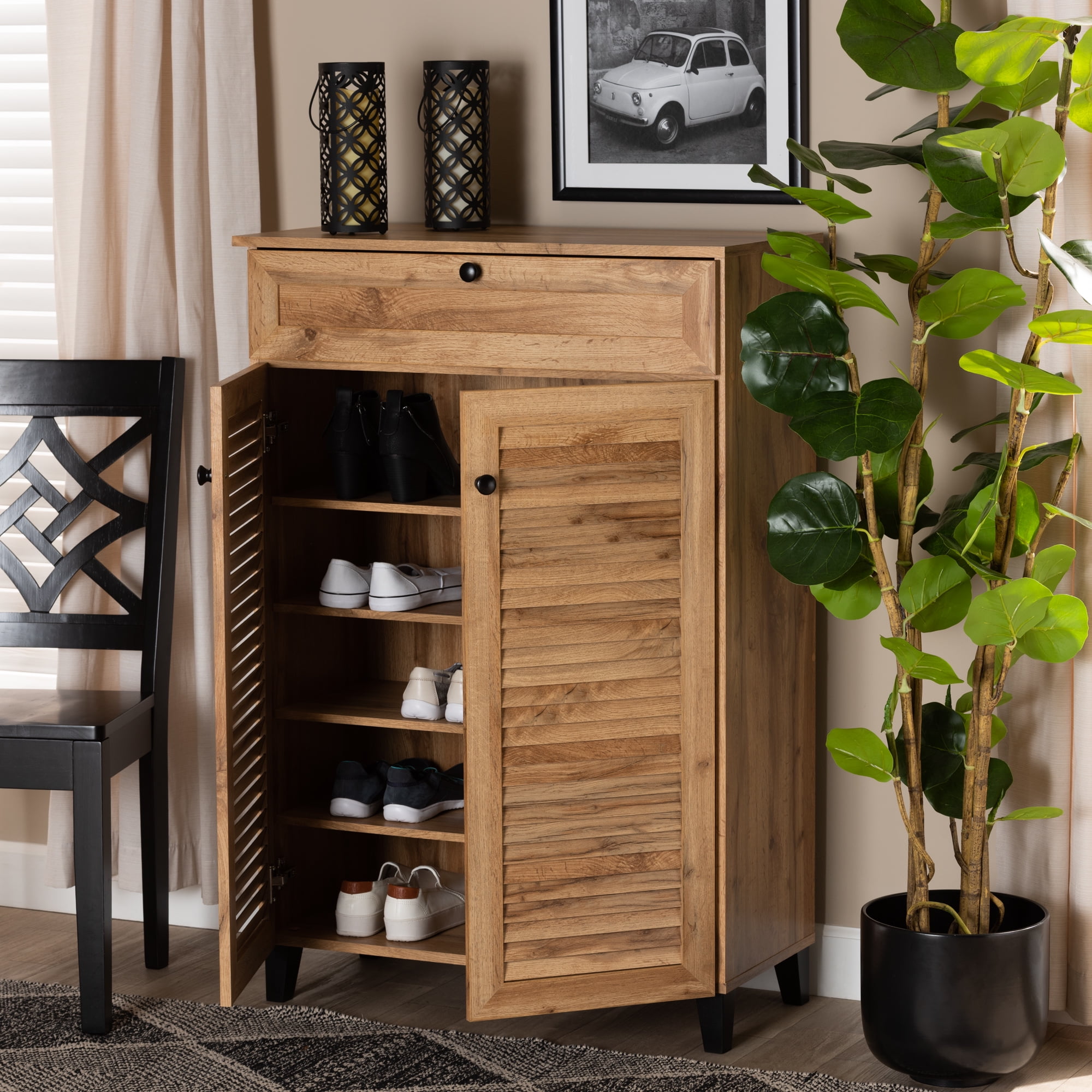 Baxton studio coolidge modern contemporary online finished wood shoe storage cabinet