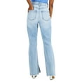 thumbnail image 2 of INC International Concepts Womens High Rise Distressed Slim Flared Jeans Light Indigo 16, 2 of 3