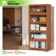 thumbnail image 3 of Magshion Bamboo 5 Shelf Bookcase , 68"Tall Storage Cabinet Organizer with Acrylic Door, for Home, 3 of 9