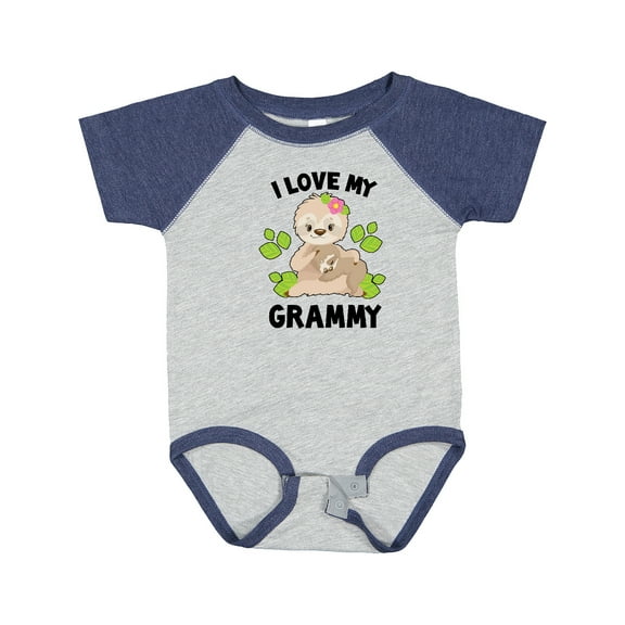 Inktastic Cute Sloth I Love My Grammy with Green Leaves Boys or Girls Baby Bodysuit