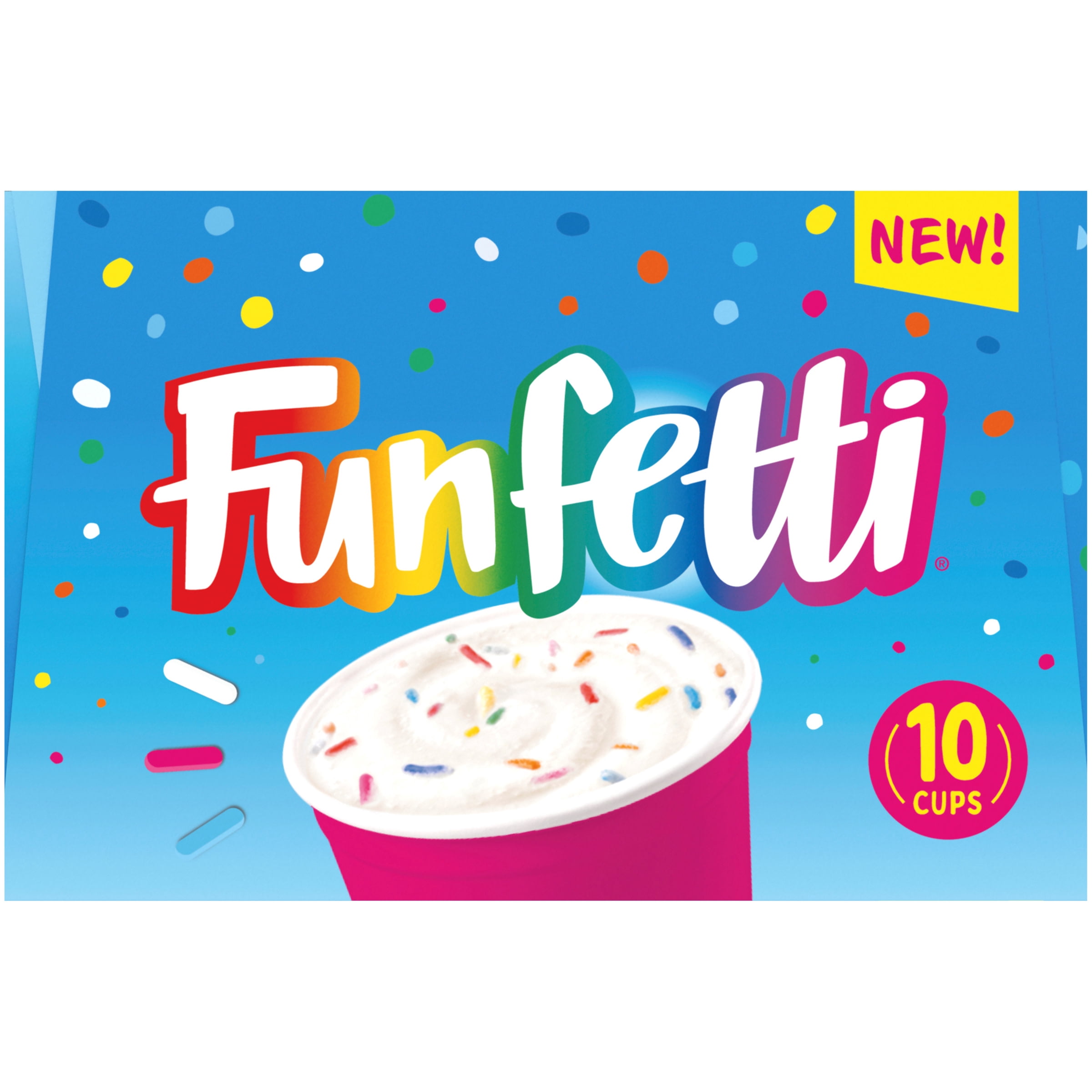 Funfetti Light Ice Cream with Rainbow Sprinkles Cups, 10 Pack