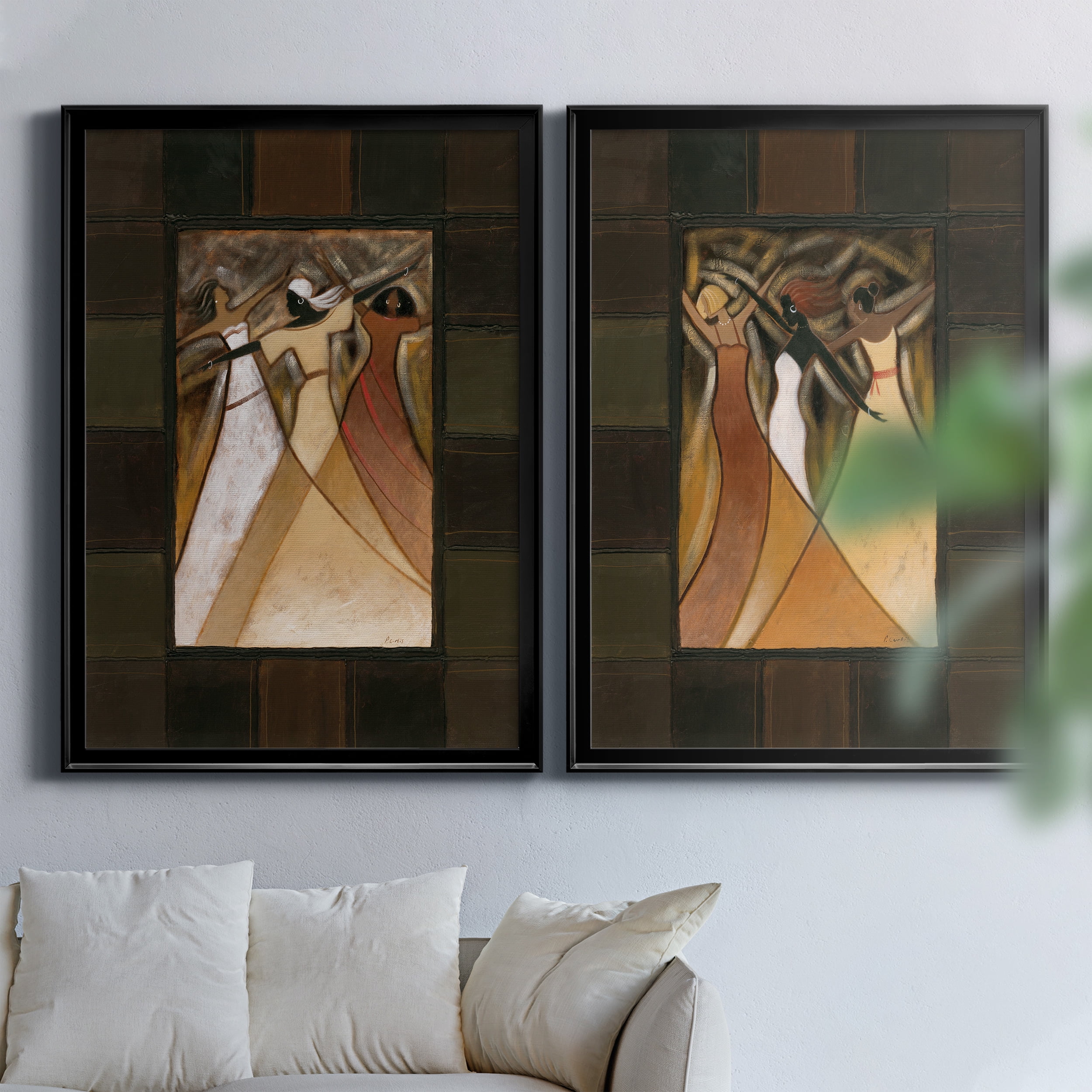 2 Piece Set Divine Grace I Premium Framed Canvas - Ready to Hang - 26.5 x 36.5 Each - Black Frame