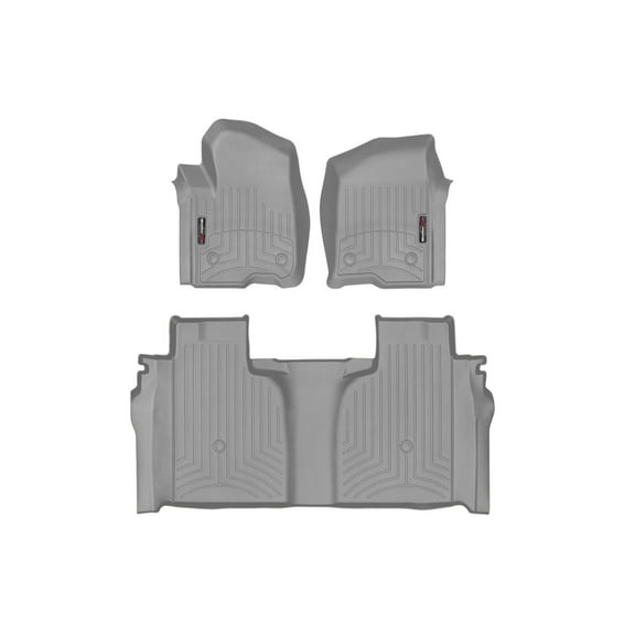 WeatherTech Custom Fit FloorLiners compatible with Sierra 1500 Limited, Silverado 2500HD/3500HD, Silverado 1500, Sierra 2500HD/3500HD, Silverado 1500 LTD, Sierra 1500 - 1st & 2nd Row, Grey