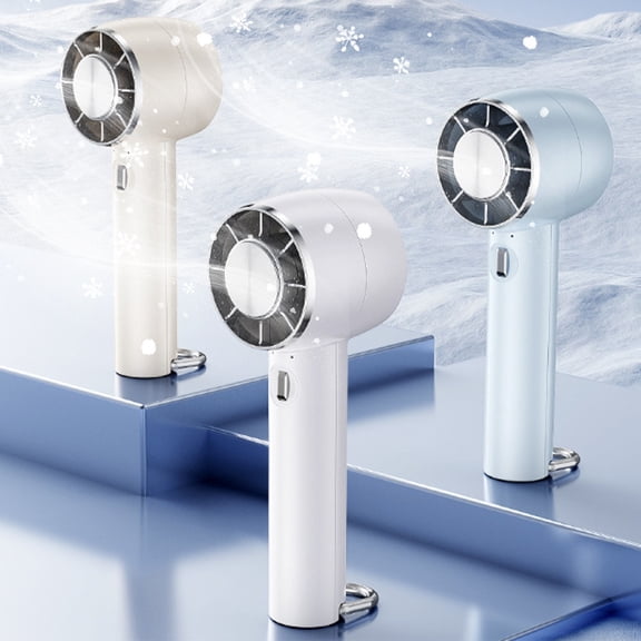 RFUGUG New Release Handheld Cooling Fan with Ice Pack - Versatile for Outdoor Hiking, Desk Use, USB Rechargeable, Attachable to Bags or In-Car, Perfect Mini Portable Cooler