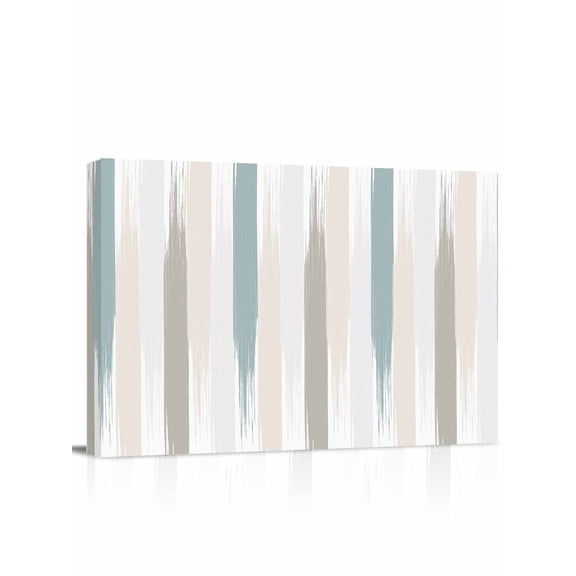 Teal Beige Brown Wall Art for Living Room,Canvas Picture Wall Decor for Bathroom Bedroom,Modern Oil Painting Striped Abstract Art Painting Artwork for Office Kitchen Hallway Dining Room Decor 16"x20"