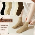 thumbnail image 6 of NANAhuang White Socks for Women Crew Soft Cotton Thin Casual Calf Socks 6 Pairs, 6 of 6