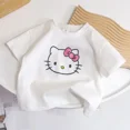 thumbnail image 3 of Camiseta de verano con dibujos animados de Hello Kitty para niñas, ropa deportiva de manga corta, estilo informal, estilo Kawaii, 3 of 5