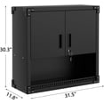 thumbnail image 2 of Heavy Duty Steel Wall Cabinet with Lock, Hanging Storage Organizer with Shelves, Rust-Resistant Garage, Workshop, Warehouse Storage Cabinet, Secure Metal Wall Mount, Black, 2 of 8