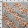 thumbnail image 2 of oneOone Viscose Jersey Light Peach Fabric Leaves & Rose Floral Diy Clothing Quilting Fabric Print Fabric By Yard 60 Inch Wide, 2 of 5