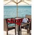 thumbnail image 3 of Fsddascl Red Plaid Christmas Outdoor Tablecloth - 54x54 Inch Square Dining Table Cover, Snowflake Snowman Xmas Birds Berry Waterproof Outdoor Table Cloth with Umbrella Hole & Zipper for Picnic/Patio, 3 of 7