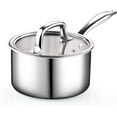 thumbnail image 1 of Cook N Home Casserole en Acier Inoxydable 3 Pintes, Casserole Tri-Couche avec Couvercle en Verre, Argent, 1 of 7