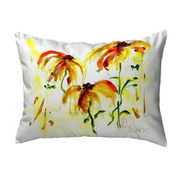 Betsy Drake KS1377 11 x 14 in. Yellow Flowers Non-Corded Pillow - Small