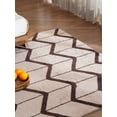thumbnail image 2 of HAND KNOTTED WOOL GEOMETRIC MODERN AREA RUGS - 5'x8', Rectangle Shape, Beige Brown Color, Classic Traditional Design, Low Pile Handmade Area Rugs for Living Room, Bed Room (N01052), 2 of 8