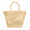 beige, variant on Handwoven Straw Tote Bag Open-Weave Grid Summer Beach Shoulder Purse with Built-in Privacy Lining and Large Capacity Trapezoid Silhouette for Vacation and Daily Travel