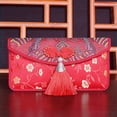 thumbnail image 7 of vlrwzc HongBao Traditional Chinese Wedding Invitation Card Bag Silk New Year Red Envelope Embroidery Lucky Money Bag With Tassel, 7 of 7