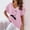 Pink, variant on Babysbule Women's Shirts Women V-neck Print T-shirt Fashion Comfortable Female Blouses Tops
