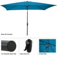 thumbnail image 4 of Pure Garden 10’ Rectangular Patio Umbrella with Push Button Tilt, Turquoise, 4 of 8
