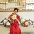 thumbnail image 3 of Almohada de oso marrón de cabeza diminuta, almohada de peluche para cabeza pequeña, cuerpo muscular grande, rana de mapache, elefante, abrazo de novio, cojín para silla de cumpleaños, 3 of 5