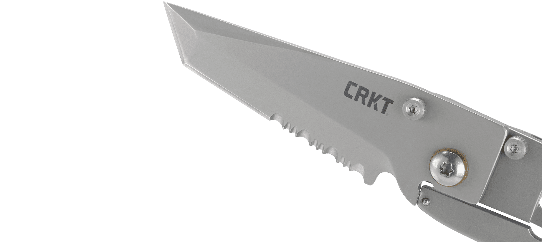 CRKT K.I.S.S. Everyday Carry EDC Pocket Folding Knife with Frame Lock: Stainless Steel Triple Point Serrations Blade, Stainless Steel Handle, 5510