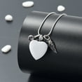 thumbnail image 5 of Heart Urn Necklace for Ashes Birthstones Cremation Jewelry for Ashes Stainless Steel Ash Necklace Memorial Ash Holder, 5 of 6