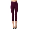 thumbnail image 3 of Zenana Women & Plus Premium Cotton Mid-High Banded Waist Capri Leggings, 3 of 3