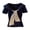 A, variant on Sailor Shirt Women Wide Sailor Collar Top Nautical Collar Blousee Women Fitted Sailor Collar Short Sleeve Top Attached Stripe Neck Tie Top Detachable Look Neck Scarf Blousee
