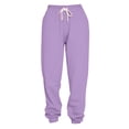 thumbnail image 4 of WTXUE Sweatpants, Scrub Pants Women's Solid Color Casual Sports Tie Up Waist with Sweater Material Pants, Slacks Pantalones De Mujer, Purple, 4 of 4