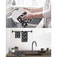 thumbnail image 5 of Happy Easter Kitchen Dish Towels for Drying Dishes Set of 3, Spring Colorful Bunny Floral Rustic Black Waffle Weave Microfiber Hand Tea Bathroom Towels Quick Dry & Absorbent Towel 12x12, 5 of 7