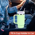 thumbnail image 2 of QCQHDU 1182ml 40 oz Tumbler with Handle and Straw,Leak Proof Insulated Coffee Travel Mug, Double Wall Stainless Steel Vacuum Insulated Coffee Mug for Ice Drink or Hot Beverages(Green), 2 of 6