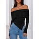thumbnail image 2 of Remera PRETTYGARDEN Mujer Escote Hombros Descubiertos Ajustada Manga Larga Negra Talle S, 2 of 8