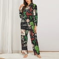 thumbnail image 2 of Pajama Sets for Women 2 Pcs, Stamp Pattern Grape Button Down Long Sleeve Sleepwear Lounge PJ Sets, 2 of 6