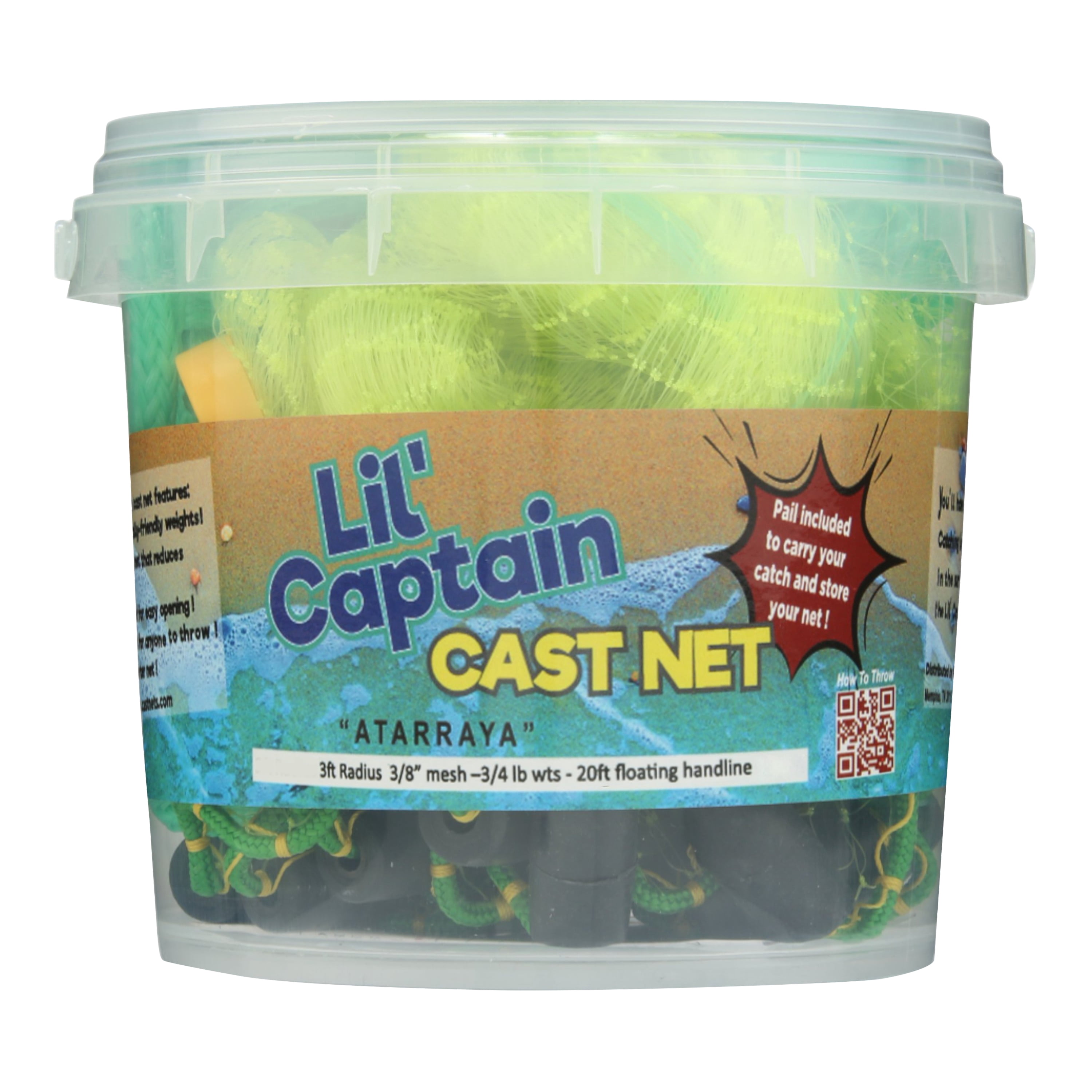 Fitec Super Spreader Little Captain Cast Net, 3 Ft. x 3/8 In.