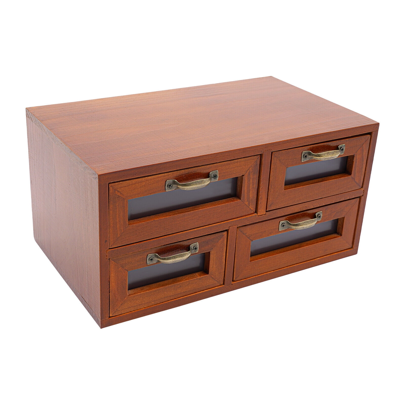 Miumaeov 4-Tier Drawer Organizer Vintage Small Wooden Desktop Storage Box Display Shelf Craft