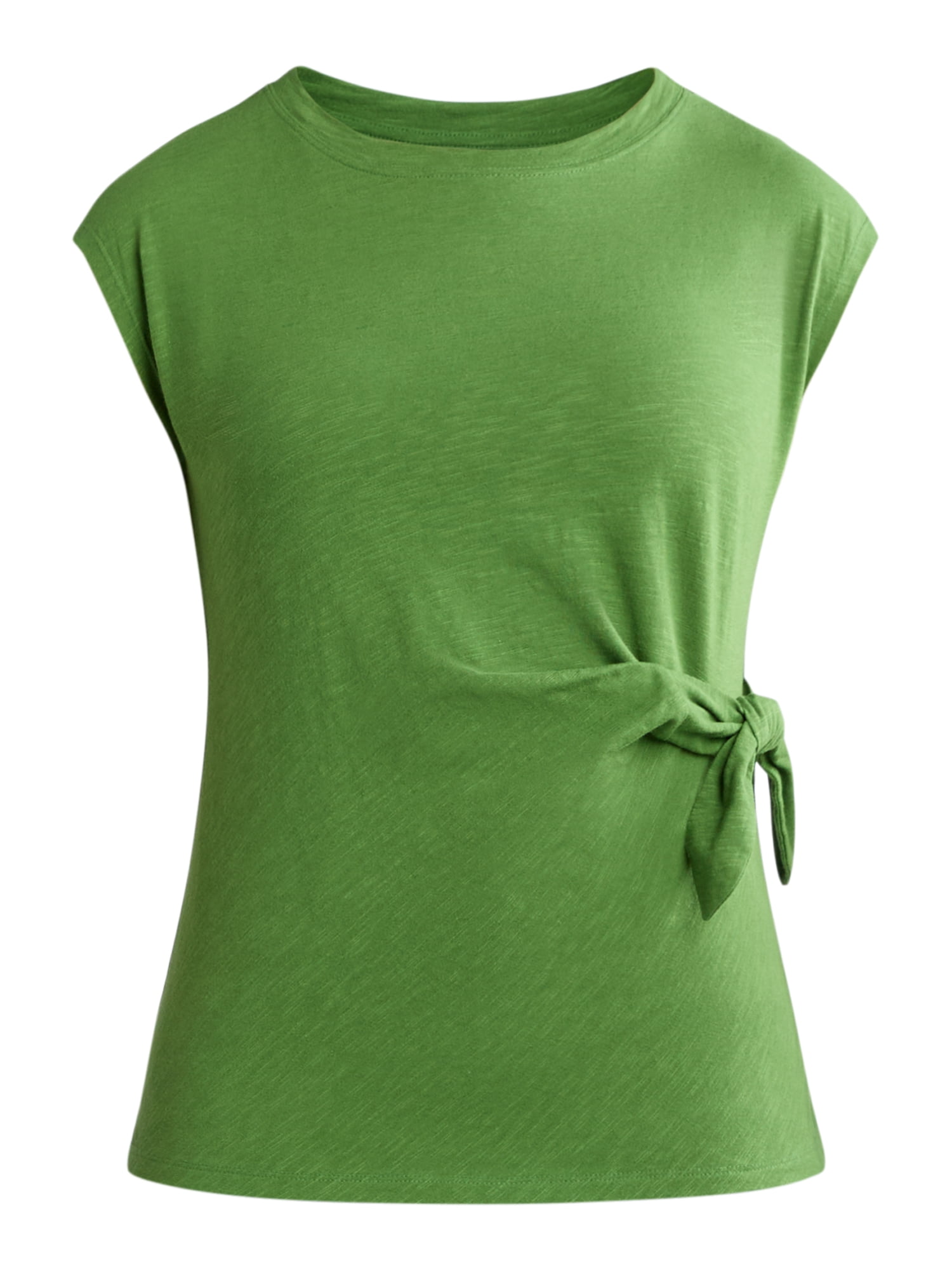 Time and Tru Women's Cotton Side Tie Top, Sizes XS-XXXL