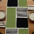 thumbnail image 5 of Table Runners 90 Inches Long Dress Scarves, Sage Green Black Farmhouse Coffee/Dining/Kitchen Table Runner for Living Room, Farmhouse Striped Modern Abstract Art 13x90 Inch, 5 of 9