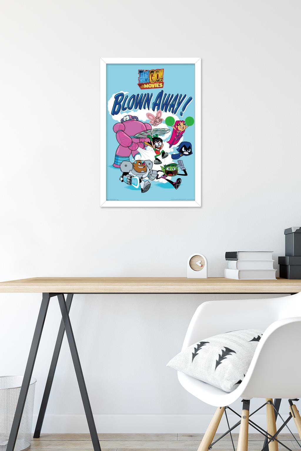 DC Comics Movie - Teen Titans Go! To The Movies - Blown Away Wall Poster, 14.725" x 22.375", Framed