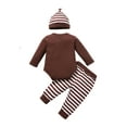 thumbnail image 2 of Inevnen Baby Boy Girl My First Thanksgiving Outfits Turkey Romper Long Pants Hat Clothes Set, 2 of 7