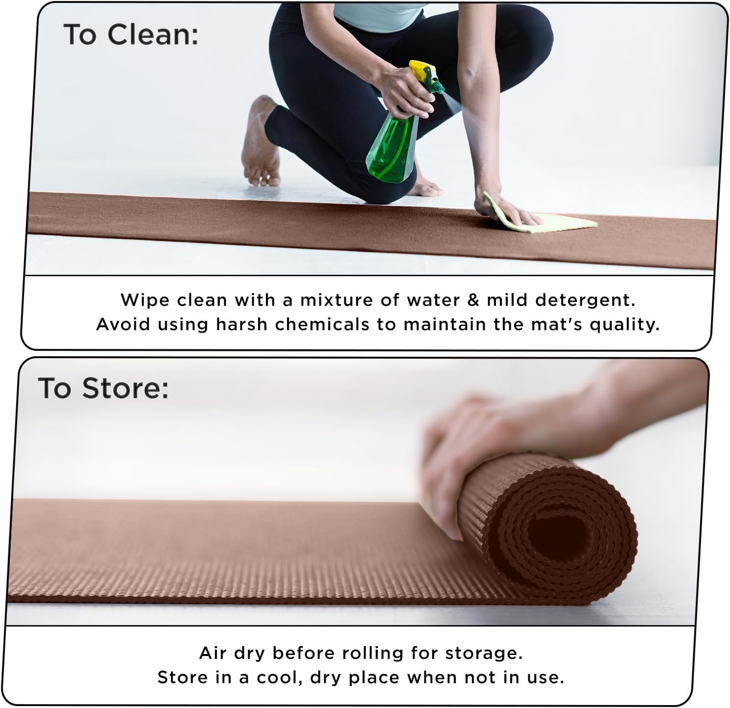 Grippety Slip-Resistant Floor Mat Roll & Yoga Mat – 25ft x 24" x 5mm – Cut-to-Fit Hallway Runner, Kitchen Mat, Drawer Liner, Shelf Liner, Bench Mat, Washable Pet Crate Pad, Cabinet Liner – Chocolate