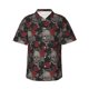 thumbnail image 1 of Fotbe Skull and Red Roses Camisa Hawaiana para Hombre Unisex – Camisa Casual de Verano con Botones de Manga Corta de Algodón y Lino,Medium, 1 of 7