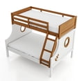 thumbnail image 3 of FOA Flivio 2pc Solid Wood Twin over Full Bunk Bed with Trundle Set in Oak, 3 of 9