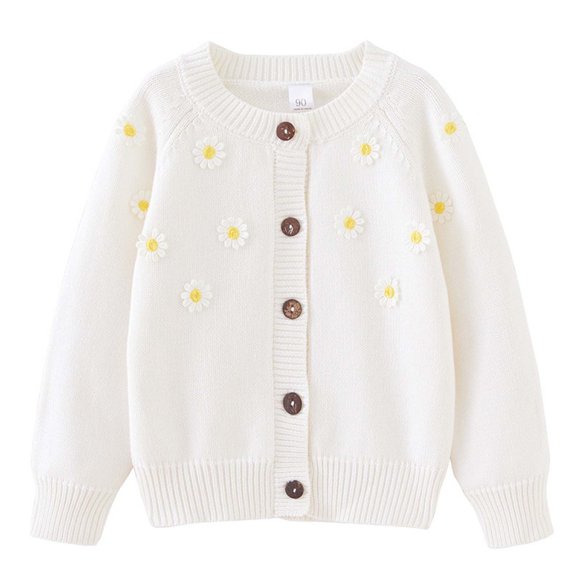 Cameland Cardigan en Tricot à Col Rond Décontracté pour Enfants, Veste, Veste en Coton à Boutons pour Enfants