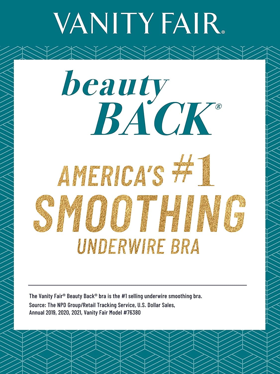 Women's Vanity Fair 76380 Beauty Back Full Figure Underwire Bra