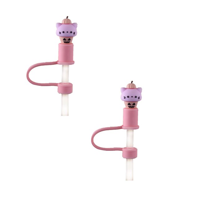 Oleegame 2PC Glass Bottle Soft Silicone Straw Set With Dust Cover Universal Diameter 8mm Including Glass Straw And Dust Plug