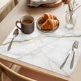 thumbnail image 3 of Marble Placemats Set of 6 Grey Golden Crack Minimalistic Abstract Place Mats Indoor Wipeable Table Mats Washable Cloth Dining Table Placemats for Kitchen Holiday Party Home Decor 13x19 Inch, 3 of 9