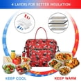 thumbnail image 4 of Red Cartoon Dinosaurs Skiing Pattern Womens Lunch Box for Work,Insulated Large Lunch Bag for Tween and Teen,Loncheras Para Mujer,Leakproof Adult Lunch Bag for Work,Beach,Travel,Picnic,Camping, 4 of 7