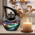 thumbnail image 3 of MUKTIVE Aurora Borealis Cremation Urns for Men & Women, Snowy Forest Combo Sets Funeral Urn for Ashes Adult Female & Male, Colorful Urns for Human Ashes, (1 Large 10 ", 4 Keepsake 3 "), 3 of 7