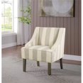 thumbnail image 4 of HomePop Traditional Wood and Fabric Swoop Arm Accent Chair in Gray, 4 of 13