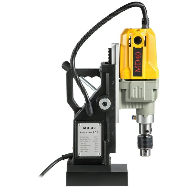VEVOR Magnetic Drill 1100W 1.57 Boring Diameter 2697lbf 12000N Portable Electric Mag Drill Press with 12 Drilling Bits 580 RPM Max Speed Drilling Machine for any Surface and Home Improvement Walmart.c...