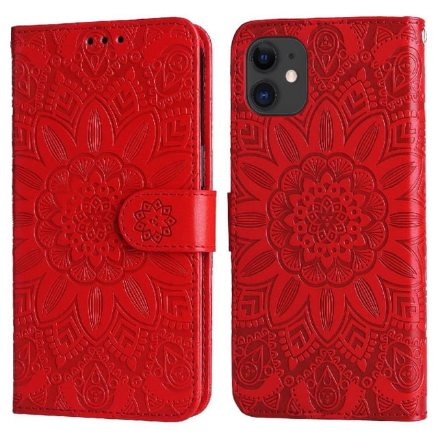 Funda tipo cartera GANGXUN para iPhone 11 Pro , diseño girasol, cuero PU, soporte, cierre magnético, tarjetero