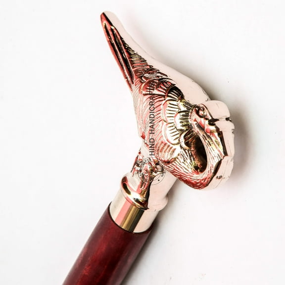 Decorative Victorian Canes and Walking Sticks for Men & Women - 36" Brown Ebony Brass Handle Unisex Derby Foldable Cane | Hind Handicrafts (36 inch, Piegion 2)